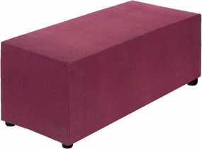 uxcell Stretch Ottoman Cover Rectangular Oversized Square Ottoman Slipcover with Elastic for Foot Stool Living Room Bedroom Fit Length 130-160cm / 51"-63", X-Large, Burgundy
