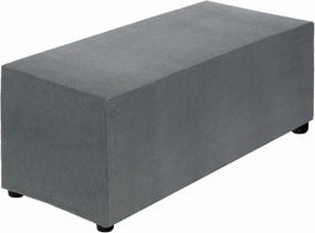 uxcell Stretch Ottoman Cover Rectangular Oversized Square Ottoman Slipcover with Elastic for Foot Stool Living Room Bedroom Fit Length 130-160cm / 51"-63", X-Large, Dark Gray