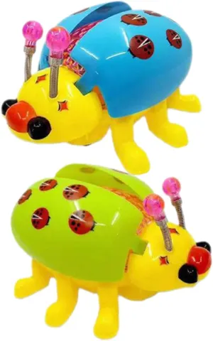 Vaguelly 2pcs Portable Cartoon Ladybug with Light and Music Safe Material Interactive Electric Plaything for Boys for Parent Bonding