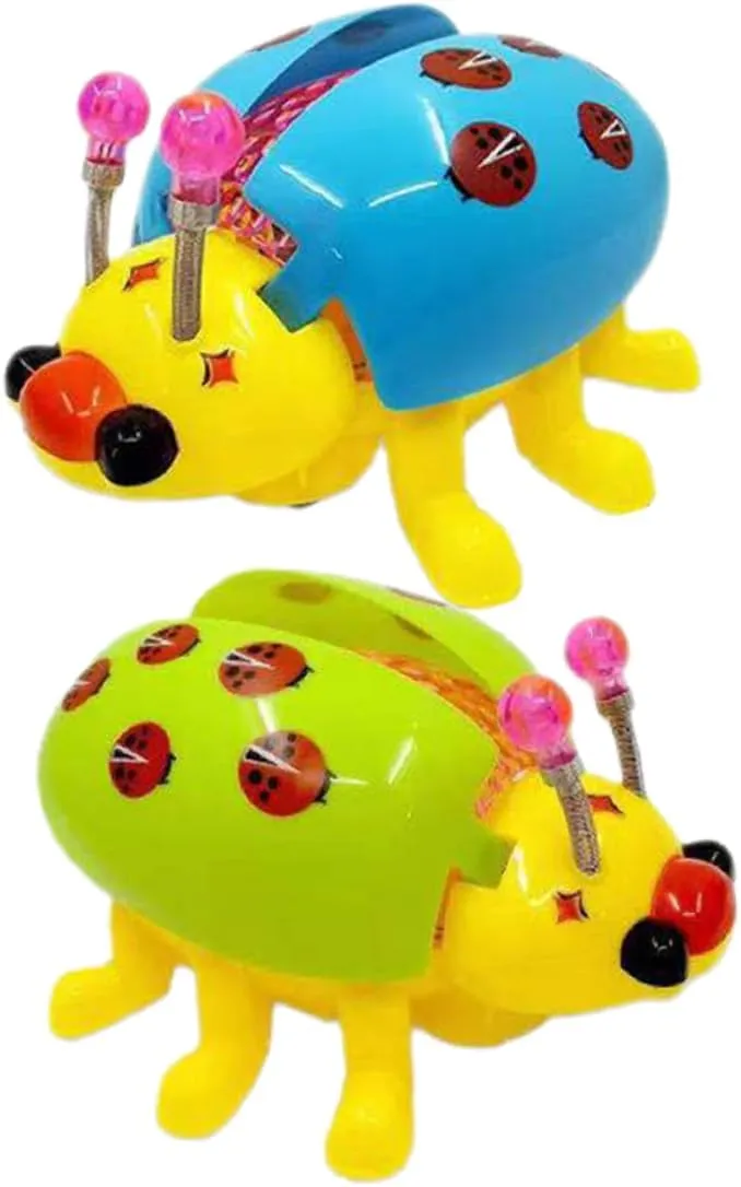 Vaguelly 2pcs Portable Cartoon Ladybug with Light and Music Safe Material Interactive Electric Plaything for Boys for Parent Bonding