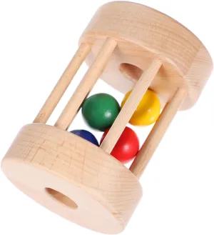 VANZACK Wooden Drum Shaking for Early Learning Natural Educational Instrument Develops Coordination Musical Talent