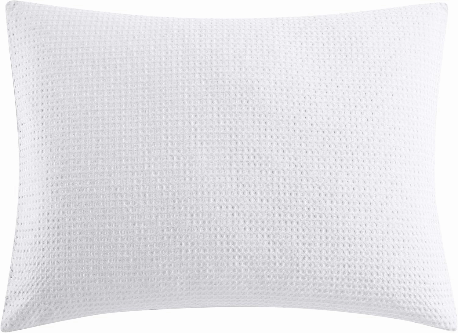 Vera Wang - King Comforter Set, Luxury Cotton Bedding with Matching Shams, Medium Weight & Ideal for All Seasons (Waffle Pique King, White)