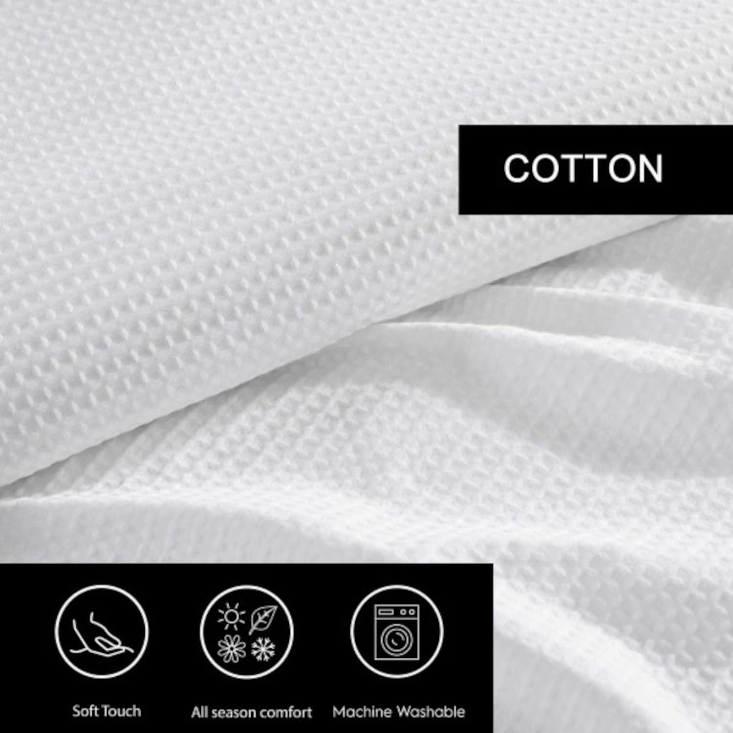 Vera Wang - King Comforter Set, Luxury Cotton Bedding with Matching Shams, Medium Weight & Ideal for All Seasons (Waffle Pique King, White)