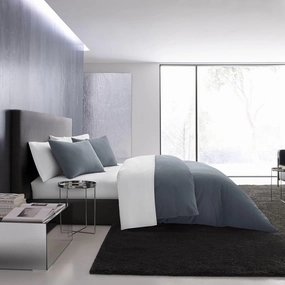 Vera Wang - Queen Duvet Cover Set, Soft Cotton Bedding Set with Matching Shams, Button Closure, Chic Room Essentials (Waffle Pique Midnight Blue, Queen)