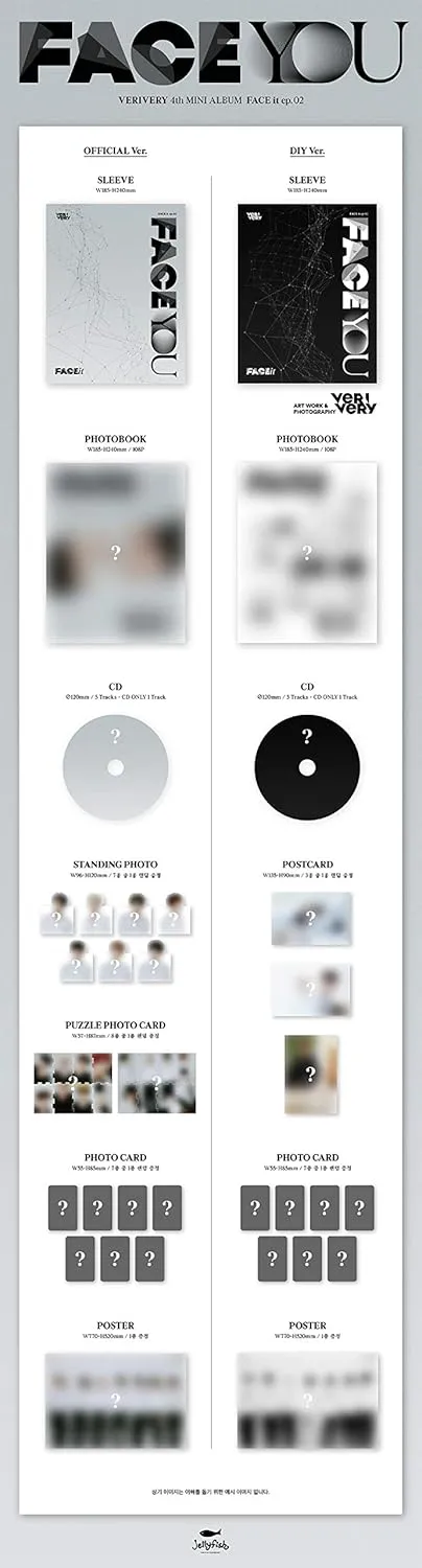 Verivery 'Face You' 4th Mini Album Random Verion CD 108p PhotoBook 1p PhotoCard (1p Standing Photo 1p Puzzle PhotoCard) or (1p Post) Message PhotoCad SET Tracking Kpop Sealed