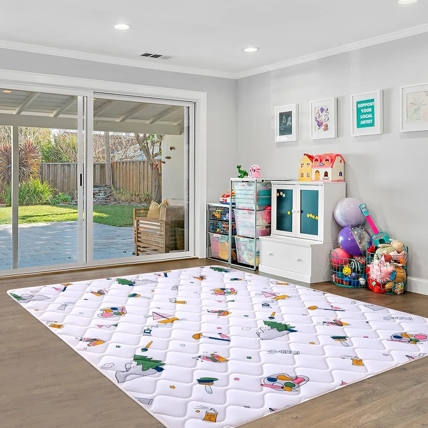 Vibe bear Baby Play Mat 6ft X 4ft, Thicker Foam One-Piece Crawling Mat, Extra Large Anti- Slip Crawling Mat Activity Playmats for Babies,Toddlers, Infants, Play & Tummy Time