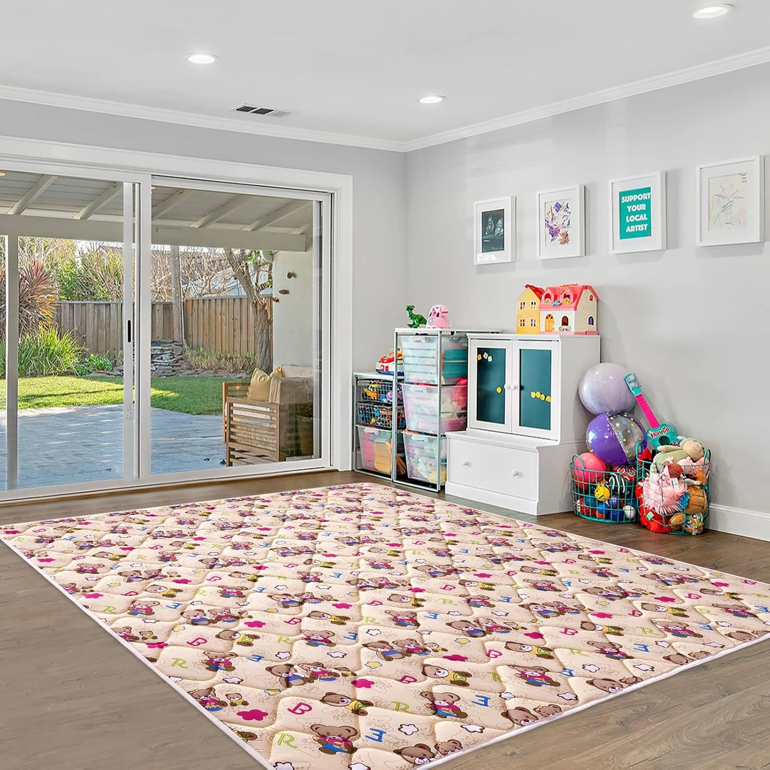 Vibe Bear Baby Play Mat - 79" X 71",Premium Thicker Foam One-Piece Crawling Mat, Extra Large Anti-Slip Activity Playmat for Babies, Toddlers & Infants