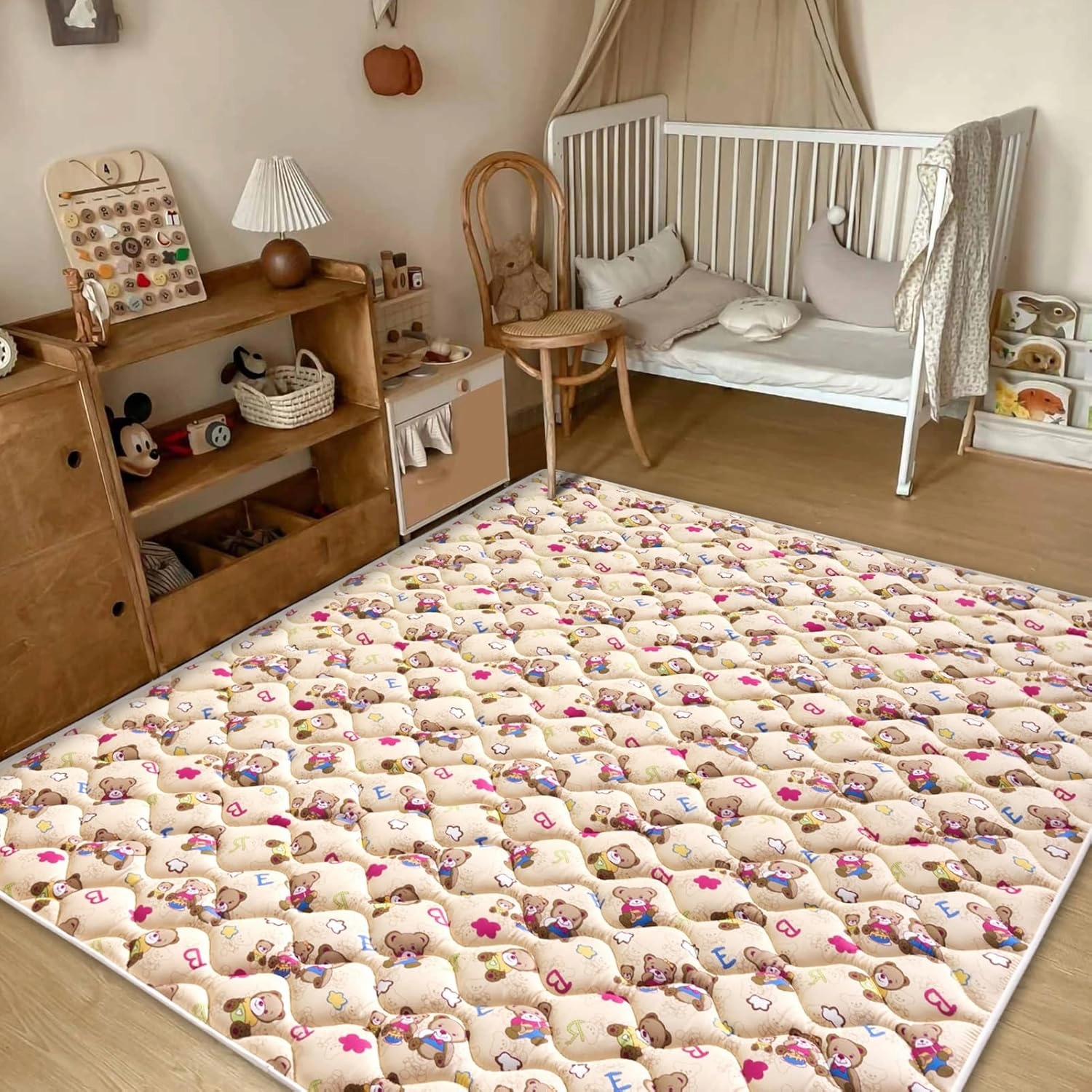 Vibe Bear Baby Play Mat - 79" X 71",Premium Thicker Foam One-Piece Crawling Mat, Extra Large Anti-Slip Activity Playmat for Babies, Toddlers & Infants