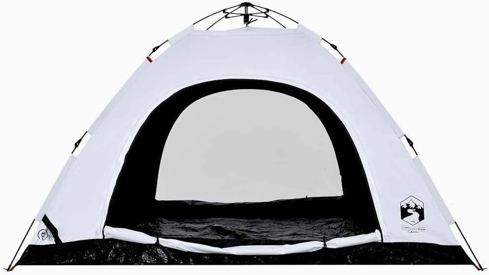 vidaXL Camping Tent 5-Person, Garden Shelter, Portable Canopy for Outdoor Patio Hiking, Lightweight Tent, White Blackout Fabric Quick Release