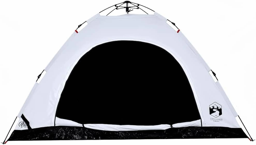 vidaXL Camping Tent 5-Person, Garden Shelter, Portable Canopy for Outdoor Patio Hiking, Lightweight Tent, White Blackout Fabric Quick Release