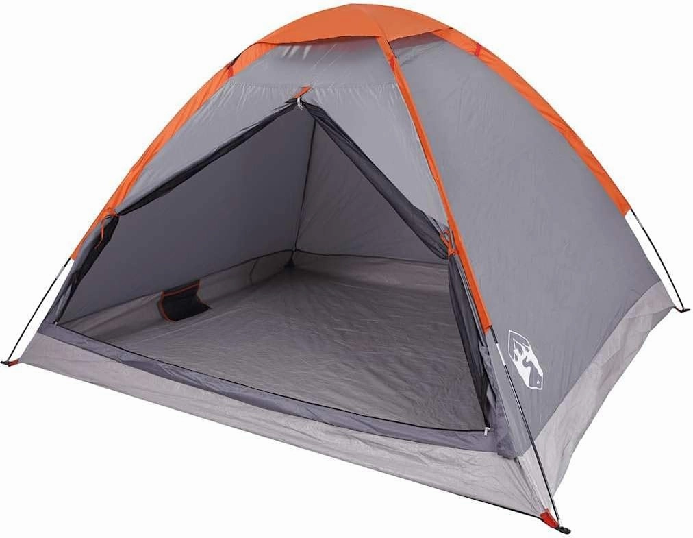vidaXL Camping Tent Dome 2-Person Gray and Orange Waterproof, Tent, Camping shelter, Garden shelter, Garden Tent, Outdoor shelter, Waterproof Tent
