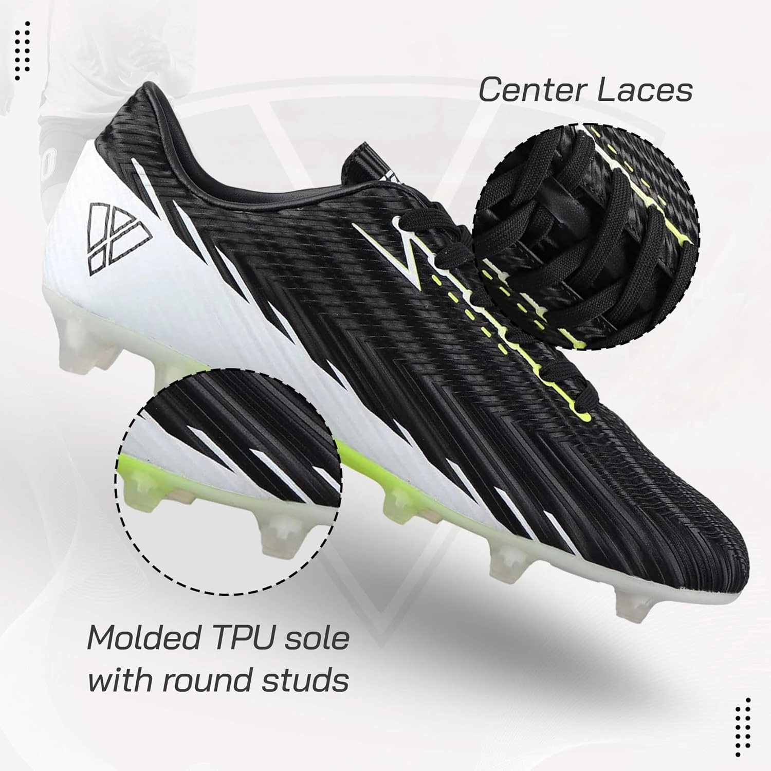 Vizari Tesoro Firm Ground Soccer Cleats for Mens - Lightweight & Durable Adult Soccer Cleats with Enhanced Traction - Mens Soccer Shoes with Padded Heel & Anti-Stretch Lining