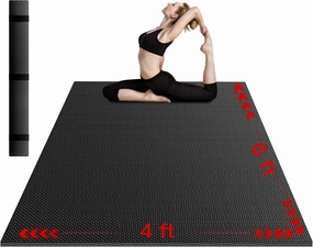 VTORY 8mm Large Exercise Mat, 6'x4'/7'x5'/8'x6'/10'x6', Extra Large Wide Yoga Mat, Non-Slip, Shock-Absorbing Workout Mat for Home Gym, Cardio, Strength, HIIT, MMA