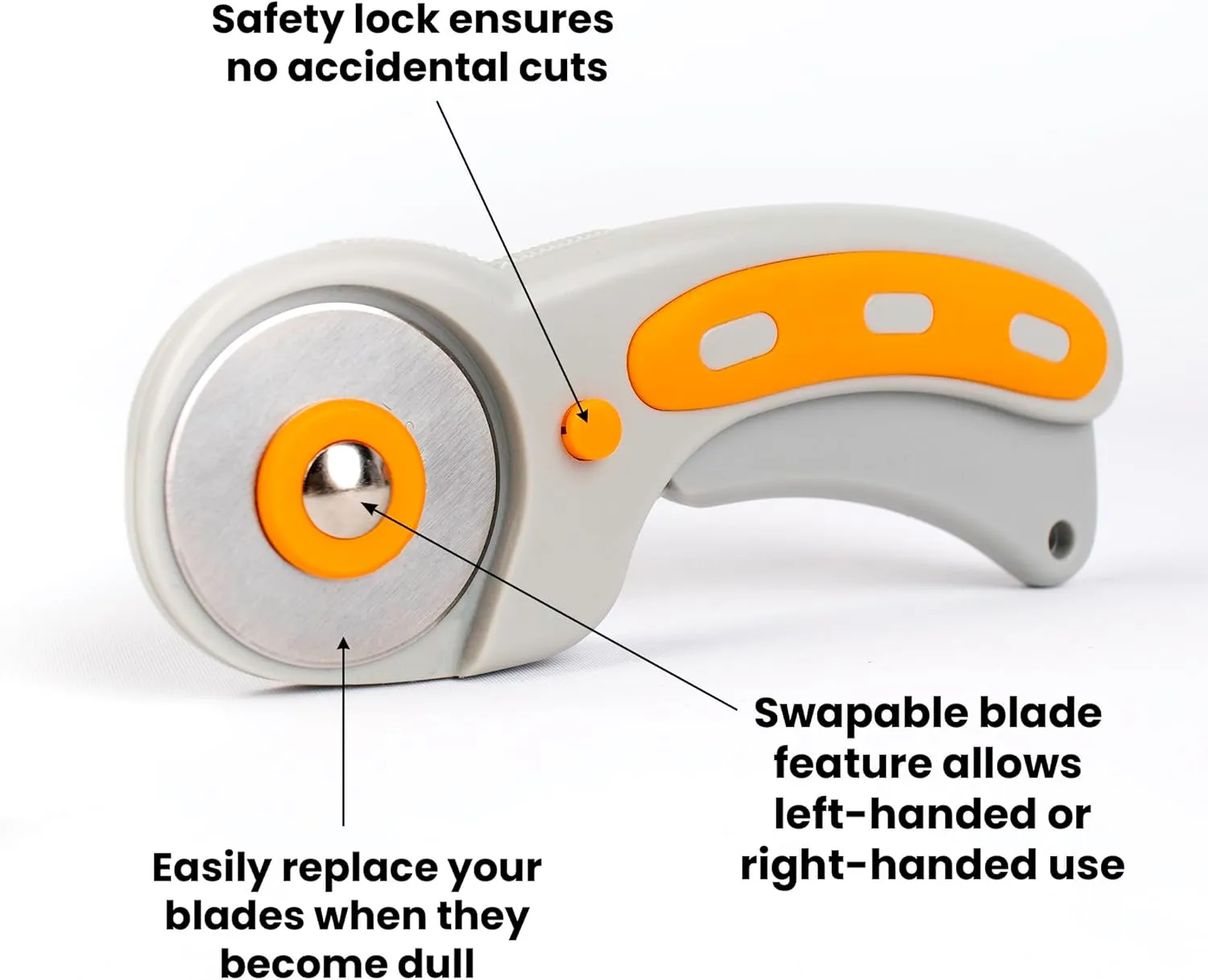 WA Portman Self Healing Cutting Mat & Rotary Cutter Set - 45mm Rotary Cutter for Fabric & 5 Extra Blades - 18x24 Inch Fabric Cutting Mats for Crafts - 6x24 Inch Acrylic Quilting Rulers for Crafting