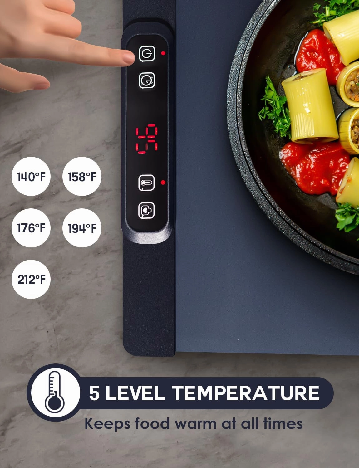 Warming Mat - Rollable/Portable Electric Warming Tray with Timer, Heating and Child Locks Control Feature - Silicone Heating Pad for Kitchen, Party, Buffet - Food Warmer Mat for Camping,Travel
