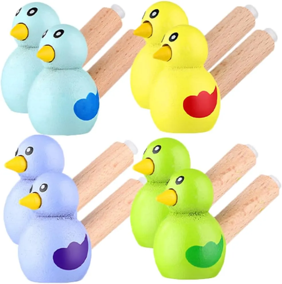 Water Bird Whistle 8pcs Wooden Bird Whistles Cute Funny Bird Call Toy Noisemaker Sound Toys Musical Instrument for Kid Child Christmas New Year Party Favors Bird Noise Makers