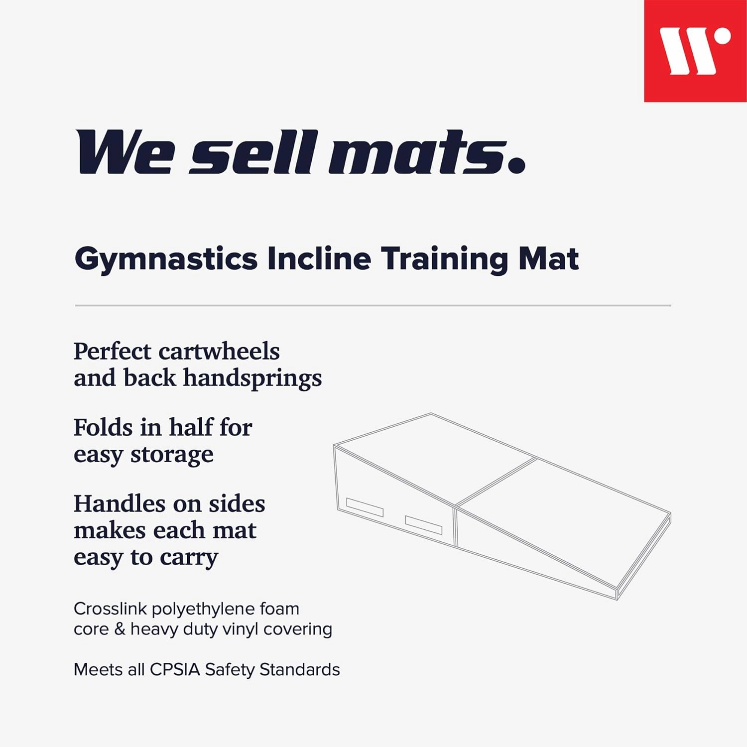 We Sell Mats Gymnastics Incline Mat, Cheese Wedge Skill Shape, Tumbling Mat for Gymnastics Training, Cheerleading and Obstacle Courses