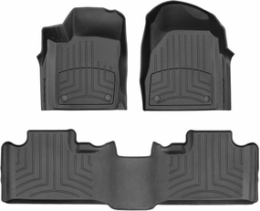 WeatherTech FloorLiner HP Custom Fit Floor Mats for Dodge Durango, Jeep Grand Cherokee - 1st & 2nd Row (449301IM-443242IM), Black