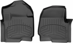 WeatherTech FloorLiner HP Custom Fit Floor Mats for Ford Super Duty (Crew Cab, Extended Cab) - 1st Row (4410121IM), Black