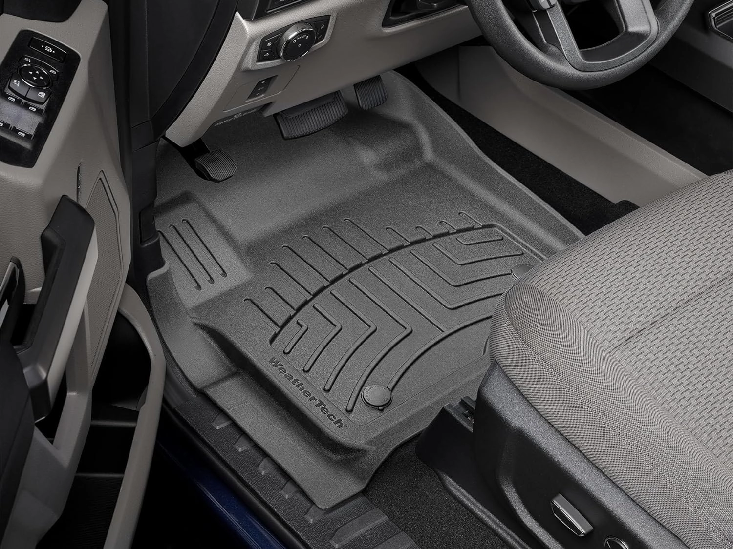 WeatherTech FloorLiner HP Custom Fit Floor Mats for Ford Super Duty (Crew Cab, Extended Cab) - 1st Row (4410121IM), Black