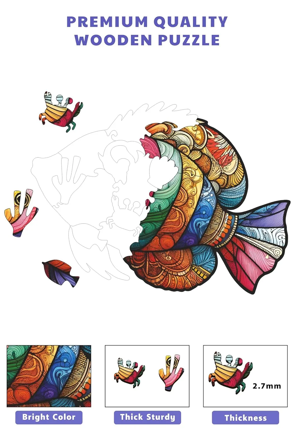 Webby Majestic  Fish Wooden Jigsaw Puzzle 25 Pieces