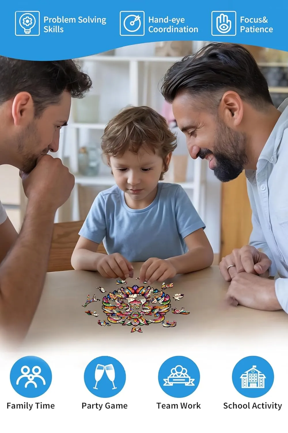 Webby Majestic Lion Jigsaw Puzzle | Wooden Animal toy for kids and adults(30 pieces)