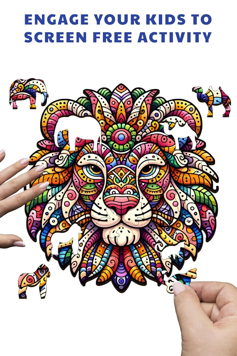 Webby Majestic Lion Jigsaw Puzzle | Wooden Animal toy for kids and adults(30 pieces)