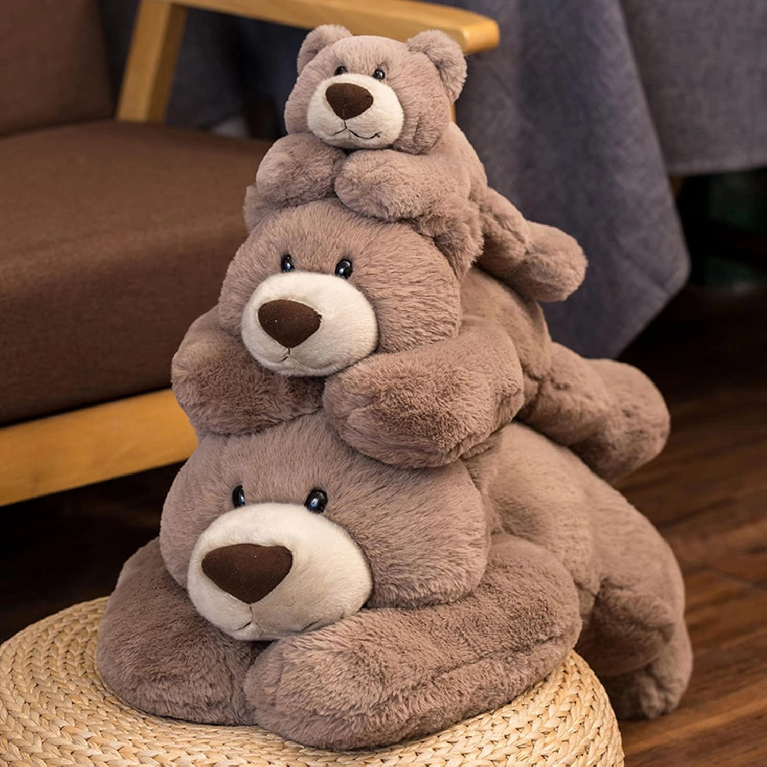 Weighted Stuffed Animals, 19.7" 3.3lbs Weighted Bear Stuffed Animal Toy Cute Brown Bear Plush Pillow Weighted Plush Animals Toy