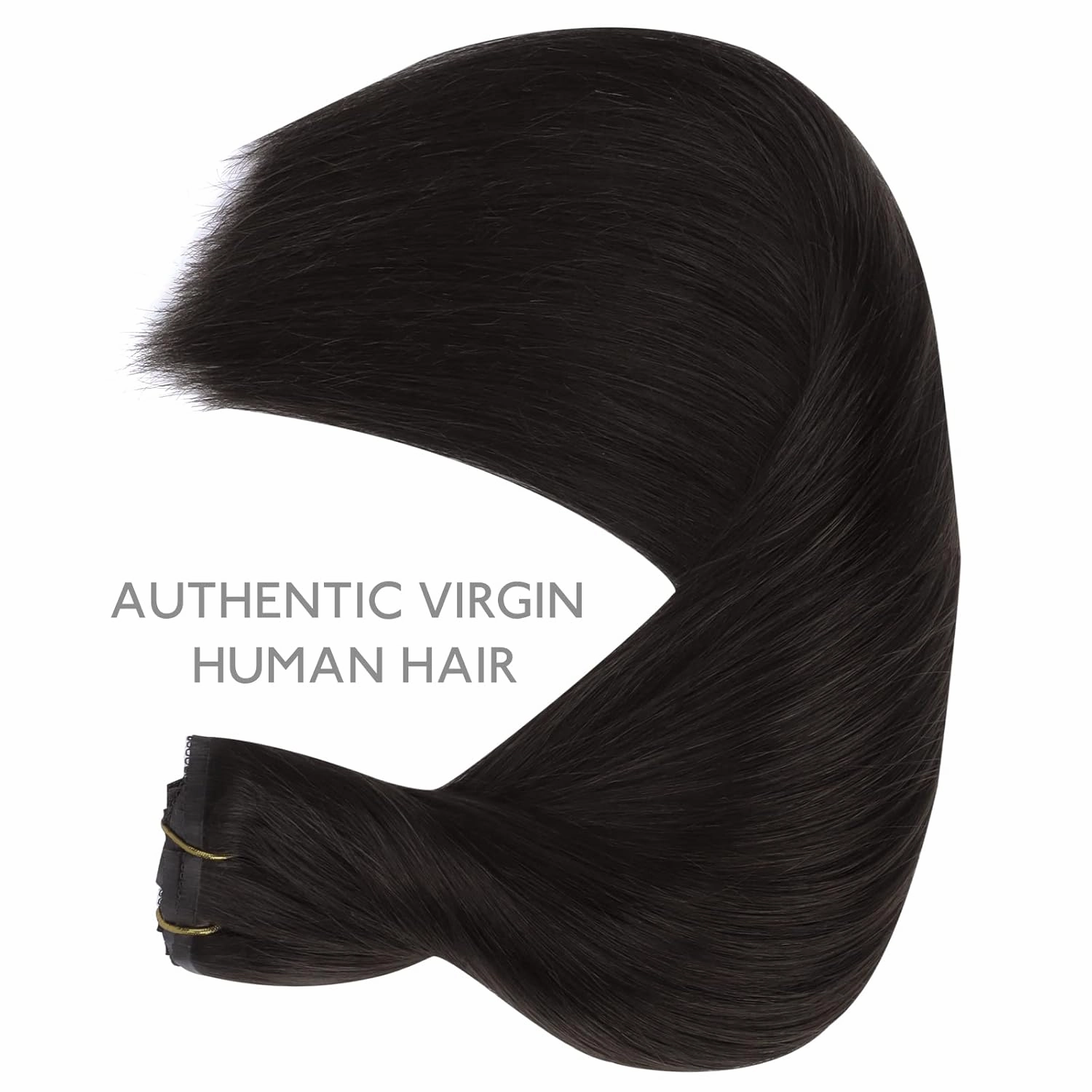 WENNALIFE Genius Seamless Clip-in Hair Extensions - 7pcs Ultra Invisible 50% Thinner Real Human Dark Brown Hair