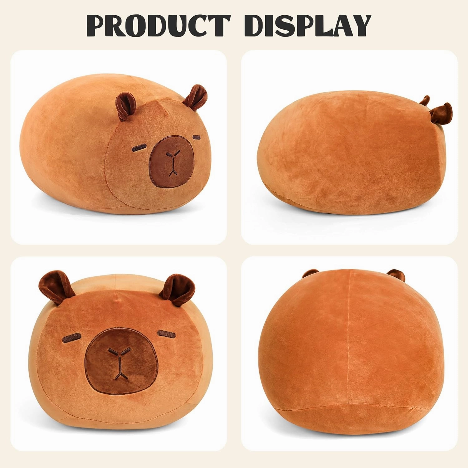 Wepop 20in Capybara Stuffed Animal, Giant Capybara Plush Toys, Cuddle Stuffed Plushies Pillows Plush Toy Gifts for Kids Adults Boys and Girls