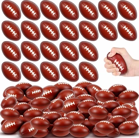 Wettarn 100 Pcs Mini Foam Footballs 3.54 Inch Soft Stress Football Sport Balls for Party Favors Game Decorations(Brown)