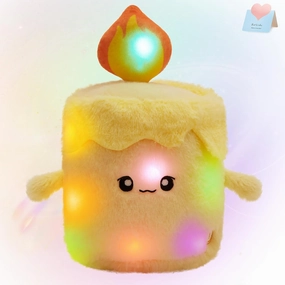 WEWILL Light up Candle LED Stuffed Animal Soft Nightlight Glow Candle Plush Toy Gifts for Kids Mom Girls Birthday Christmas, 10"