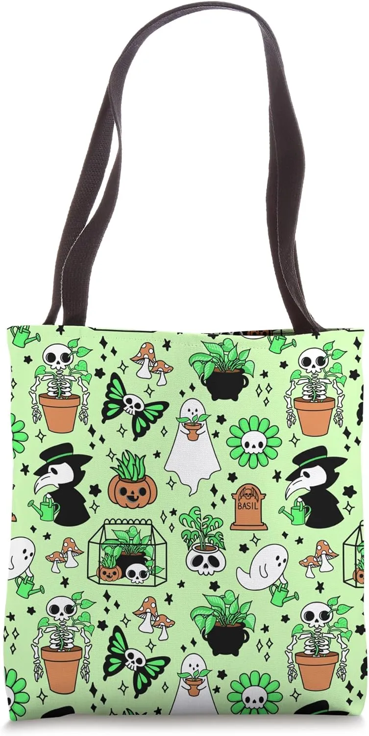 Whimsigoth Halloween Haunted Goth Garden Plague Doctor Tote Bag