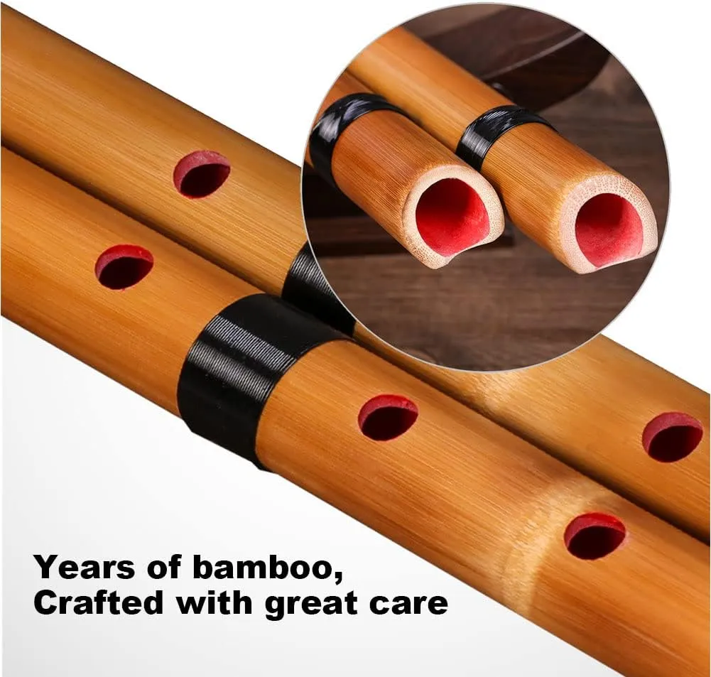 White Bamboo Japanese Shakuhachi, Professional Quality, Can Play A Variety of Repertoires, Ethnic Musical Instrument, Suitable for Beginners and Professional Performances,Yellow