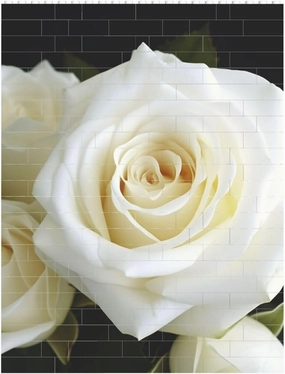 White Rose Building Block Puzzle Personalized Building Bricks for Adults Square Shaped Block Puzzle Building Brick Block Puzzles Valentine's Day Gifts for Home Decor Brick Puzzle