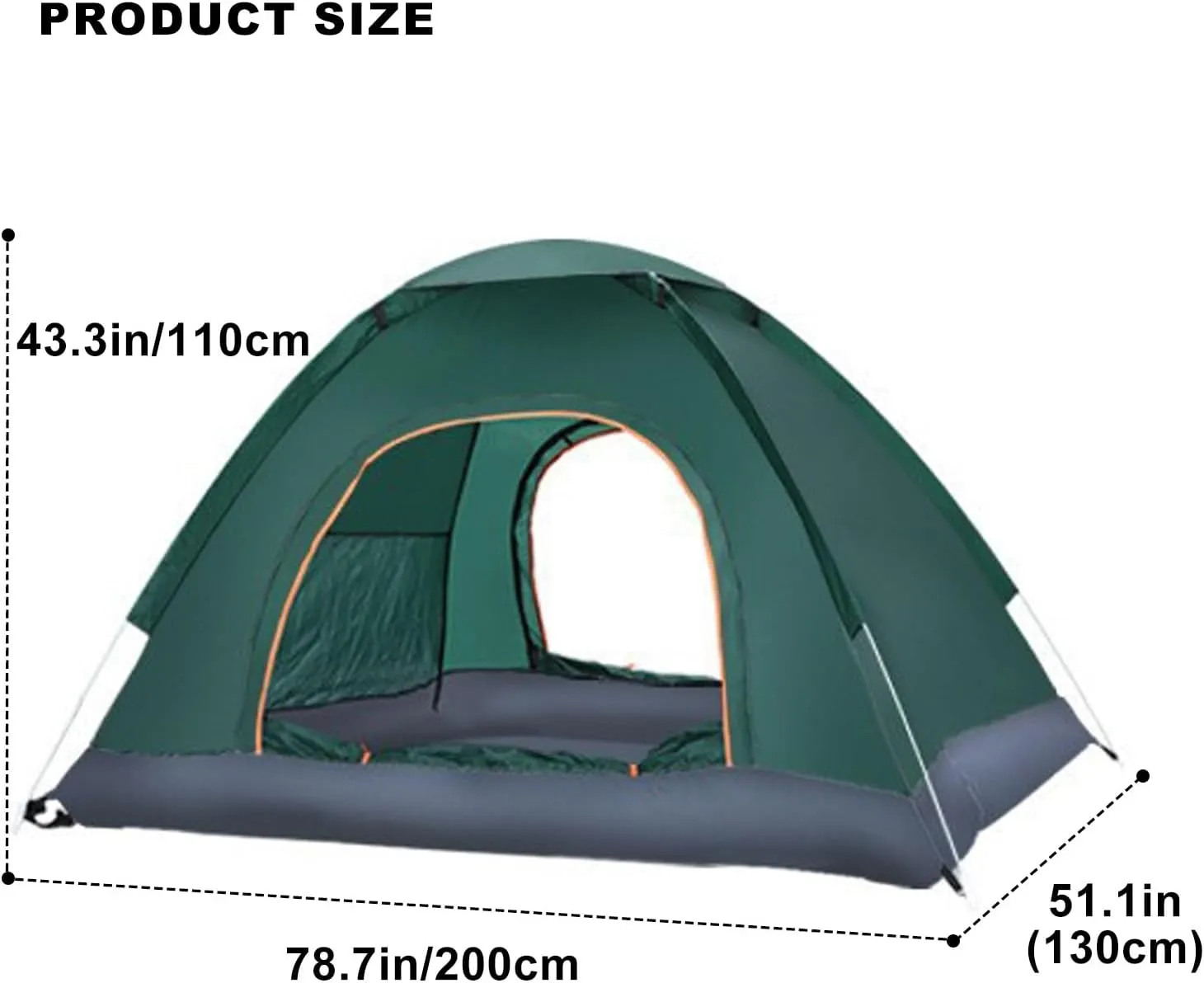 WHYATT Glamping Tent, Tents for Camping 2/3/4/5 Person, Tent Waterproof, Spacious, Portable Backpacking Tent for Hiking, Pop Up Tent