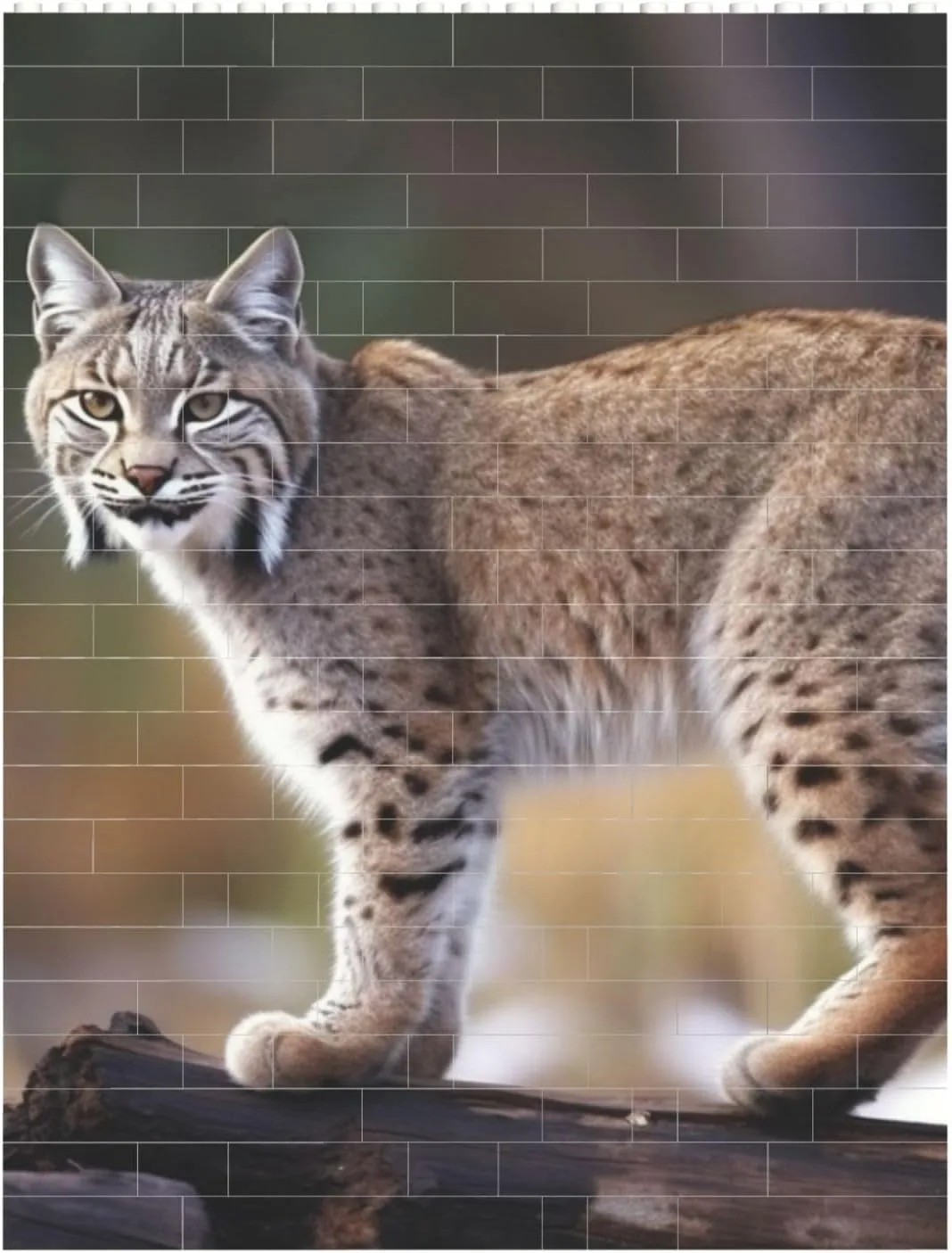 Wild Bobcat Building Block Puzzle Personalized Building Bricks Block Puzzle Building Family Keepsake DIY Brick Block Puzzles Valentine's Day Gifts for Home Decor Brick Puzzle
