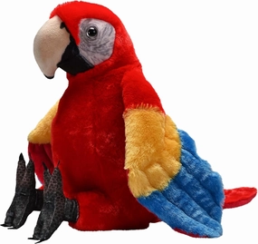 Wild Republic Artist Collection, Scarlet Macaw, Gift for Kids, 15 inches, Plush Toy, Fill is Spun Recycled Water Bottles.