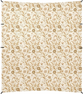 William Morris Style Fantasy Sand Floral Beach Canopy UPF50  Protection Lightweight Portable Sunshade with Sturdy Poles, Sandbags and Shovel for Camping, Picnics, Backyard