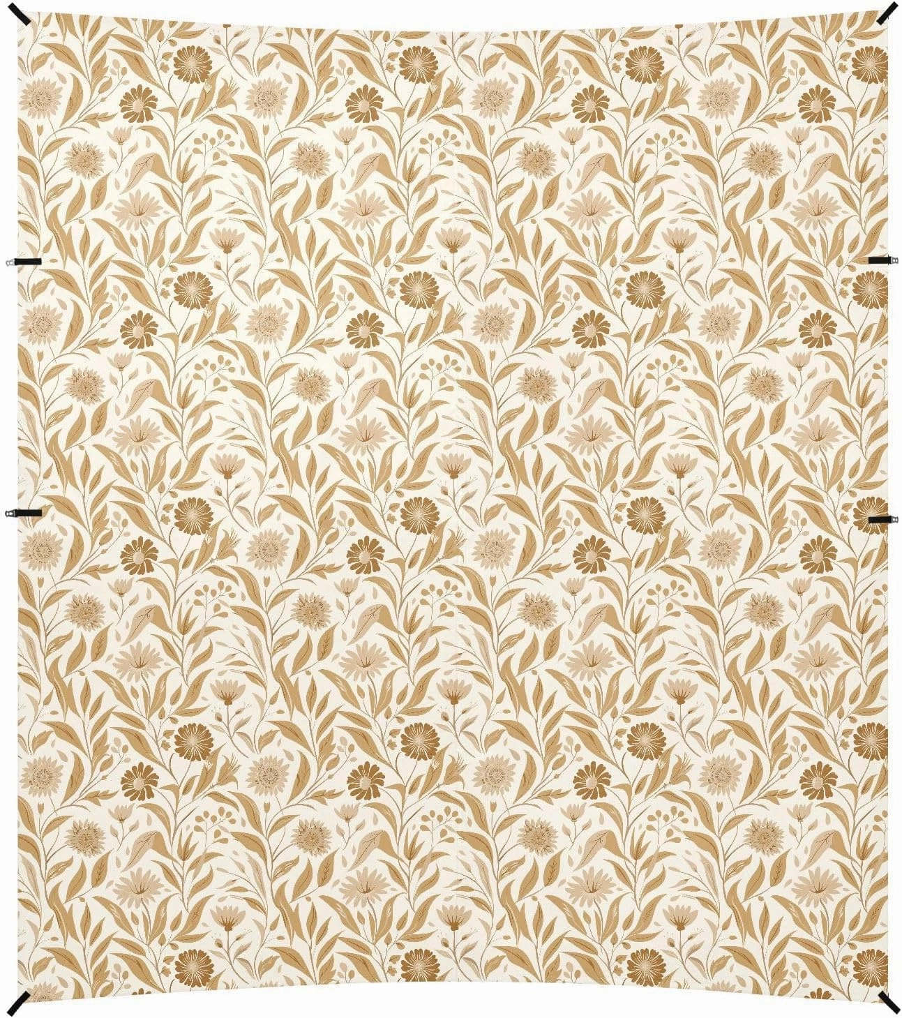 William Morris Style Fantasy Sand Floral Beach Canopy UPF50  Protection Lightweight Portable Sunshade with Sturdy Poles, Sandbags and Shovel for Camping, Picnics, Backyard