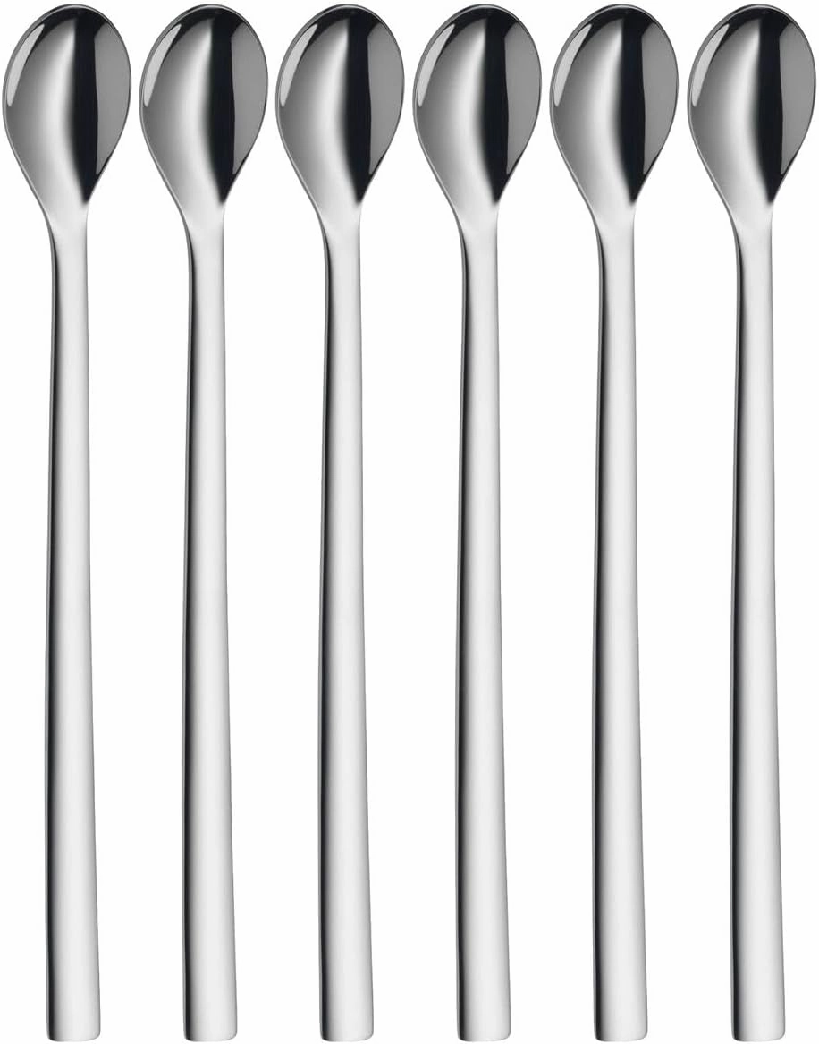 WMF Nuova 1291406046 Long Cocktail Spoon Set 6 Pieces, Stainlesssteel