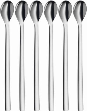 WMF Nuova 1291406046 Long Cocktail Spoon Set 6 Pieces, Stainlesssteel