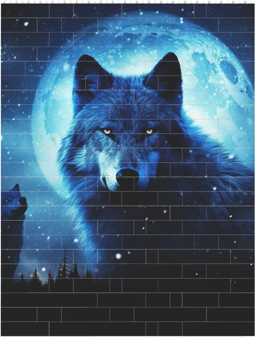 Wolfs Building Block Puzzle Personalized Building Bricks for Adults Square Shaped Block Puzzle Building Brick Block Puzzles Valentine's Day Gifts for Home Decor Brick Puzzle