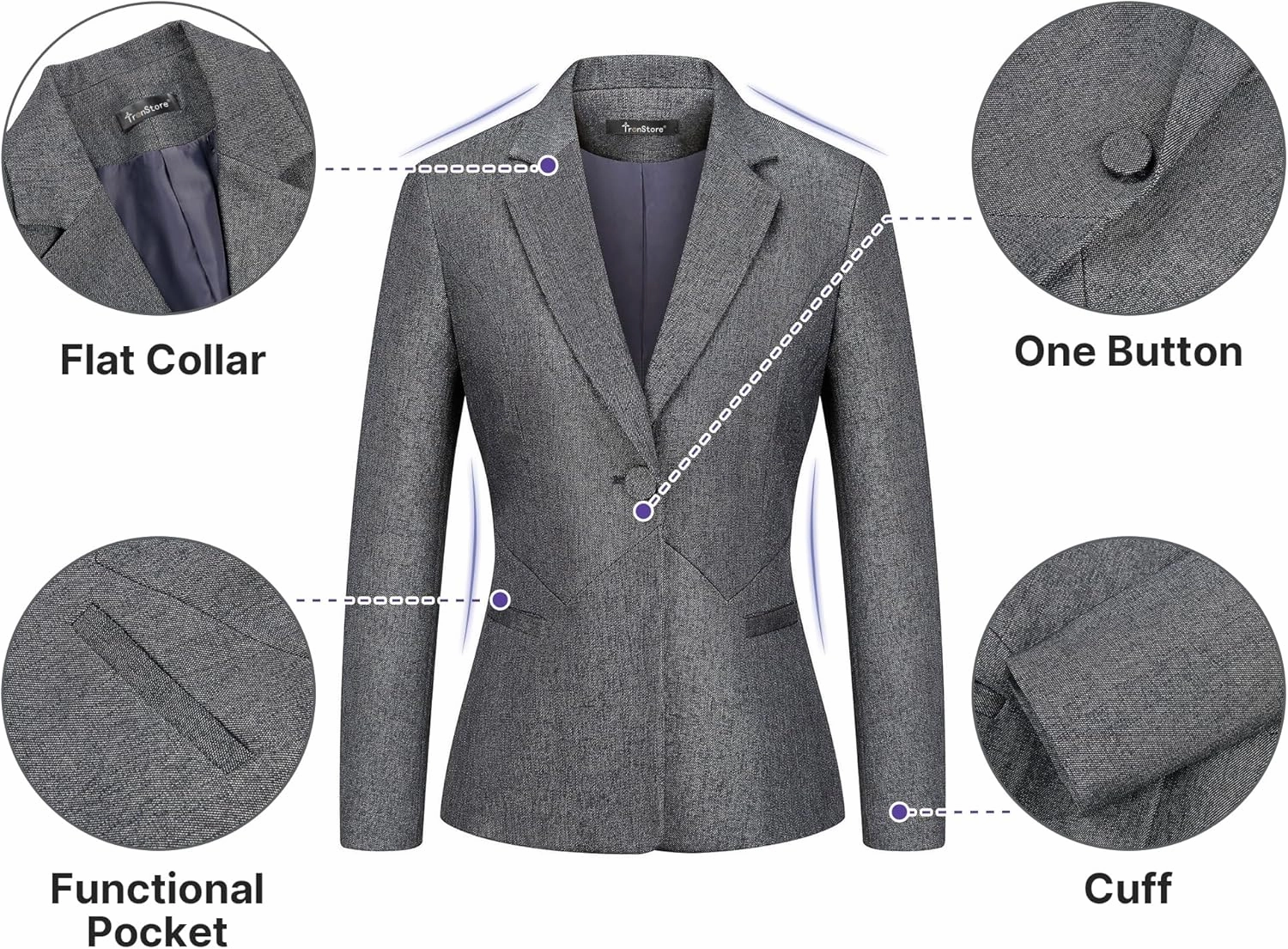 Women's Business Suits for Work Professional 2 Piece Slim Fit Outfits for Women