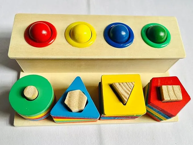 Wooden Toys Wooden Hammer with Geometric Shape