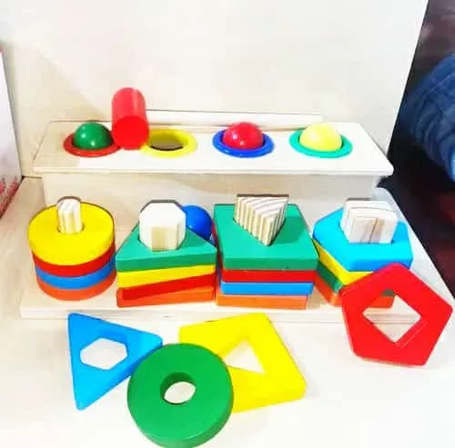 Wooden Toys Wooden Hammer with Geometric Shape