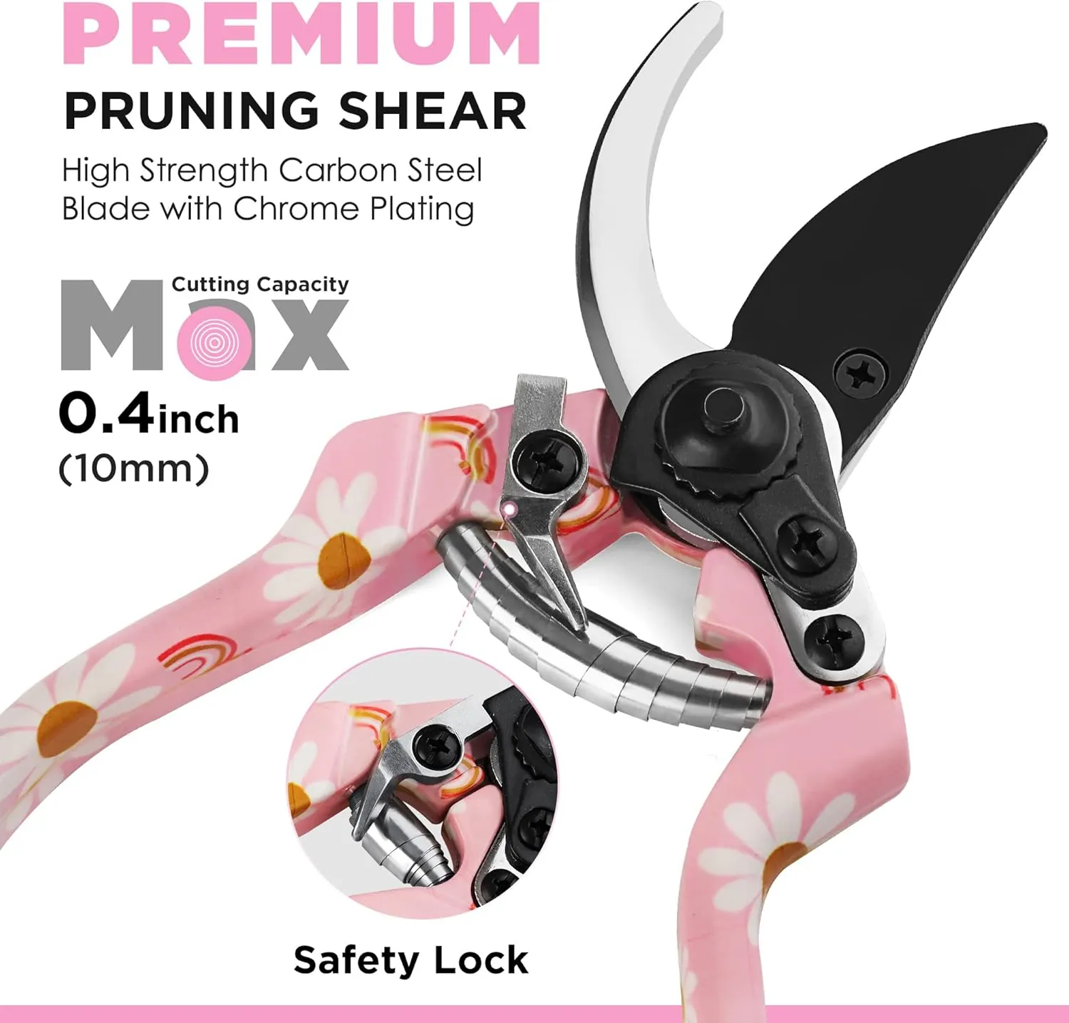 WORKPRO Aluminum Garden Tool Set, 4PCS Heavy Duty Gardening Tools with Box Include Trowel, Rake, Pruner, Gloves, Pink, Garden Gifts