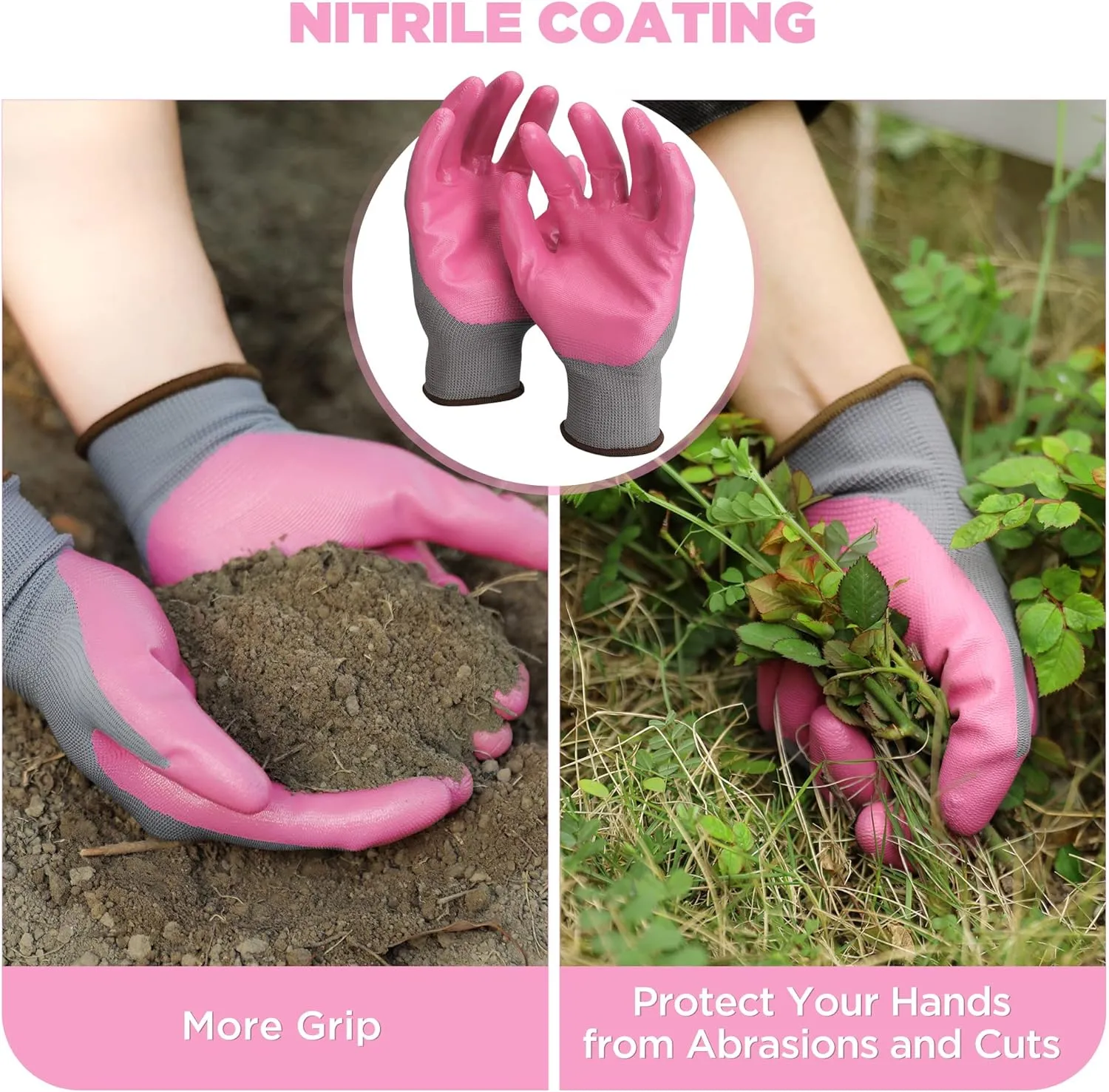 WORKPRO Aluminum Garden Tool Set, 4PCS Heavy Duty Gardening Tools with Box Include Trowel, Rake, Pruner, Gloves, Pink, Garden Gifts