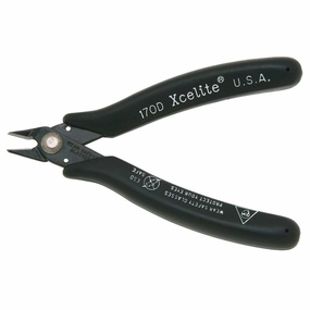 Xcelite 170D General Purpose Shearcutter, Diagonal, Flush Jaw, 5" Length, 3/4" Jaw length, Static Dissapative Black Grip
