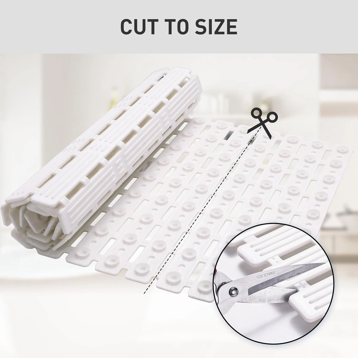 XIYUNTE Shower Mat Non Slip Bath Mat for Tub Non Slip Bathtub Mat - 36 x 16 inches Bath Tub Mat Anti Slip Shower Mats for Inside Shower with Powerful Suction Cups and Drain Holes, Cream White
